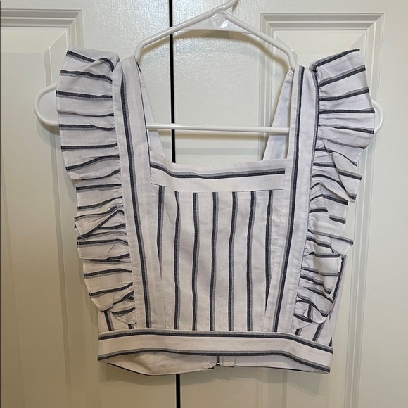 Striped Ruffle Sleeve Top - Picture 1 of 2